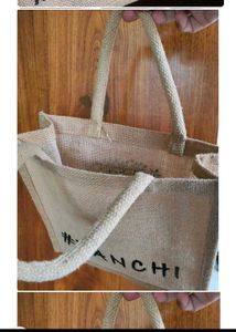 Jute Tree Print Tote Bag
