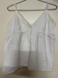 White cami top with lace trim
