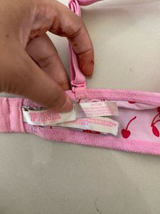 Pink Cherry Print Bra