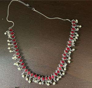 Red Stone Necklace &amp; Earring Set