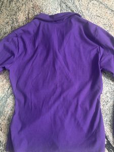 Purple Ruched Long Sleeve Shirt