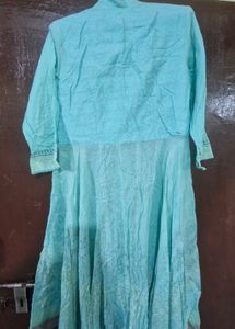 Aqua Printed Kurta &amp; Leggings Set