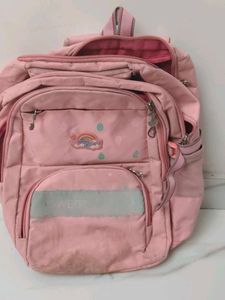 Pink Backpack with Rainbow Detail