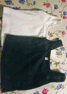 Classic Black &amp; White Crop Tops (Set of 2)