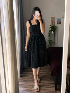 Chic Black & White Polka Dot Dress
