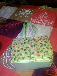 A Beautiful Handbag With Embroidery Design