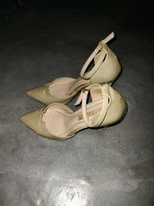 Elegant Beige olive nude Ankle Strap Heels