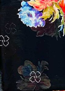 Elegant Black Saree with Floral Print