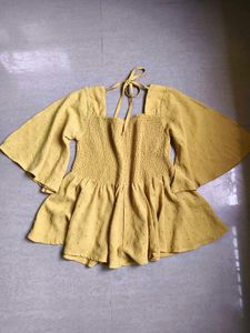 Yellow square Neck Top