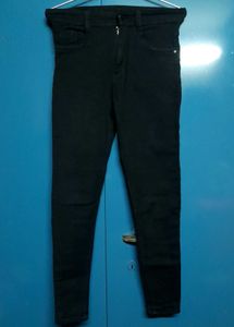 High-Waisted Black Super Skinny Denim Jeans Casual