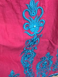 Pink Cotton Anarkali