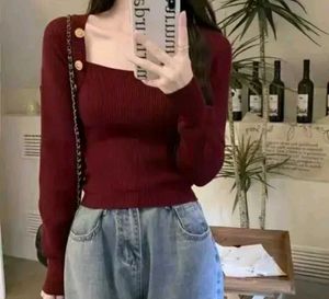 Burgundy Ribbed Knit Top