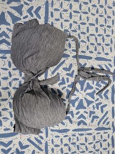 Gray Textured Sports Bra