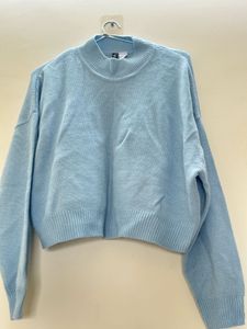 H&amp;M Women Blue Solid Acrylic Jumper