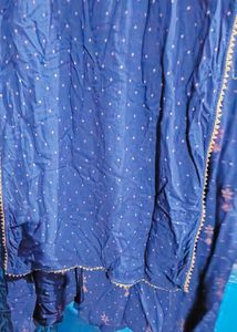 Purple Kurta with Gold Polka Dots