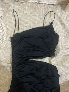 Zara Black Cutout Midi Dress