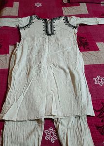 white embroidery kurta