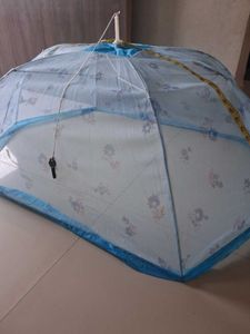 baby Mosquito Net with Blue Floral Print