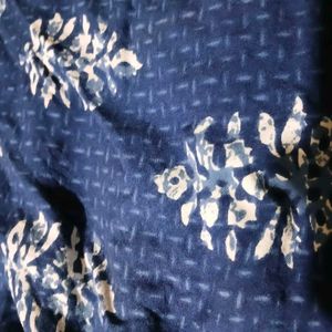 Boho Blue Block Print Maxi Dress