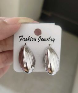 Chunky Silver Tone Hoop Earrings