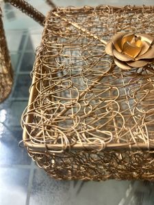 Elegant Gold Wire Storage Baskets