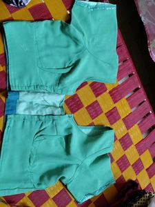 Beautiful Teal Blouse with Embellished Sleeves