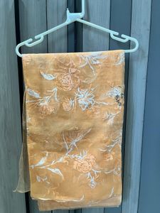 Elegant Peach Floral Saree