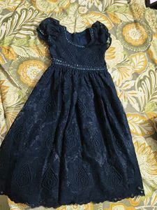 Elegant Blue Lace Dress