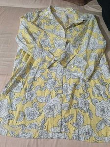 Yellow Floral Printed Kurti