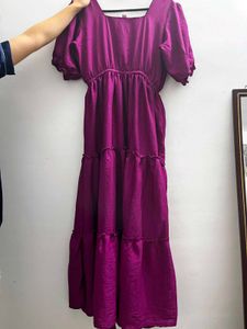 Elegant Purple Tiered Maxi Dress