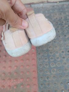Cute Pink Girl's Shoes with Flower Accent