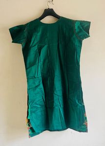 Green brown heavy Embroidered Kurta Plazzo