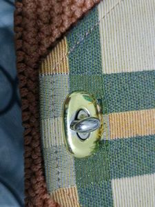 Unique Plaid &amp; Crochet Crossbody Bag