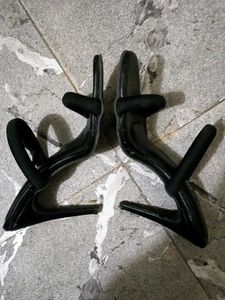 Sneak-a-peak dual strap stilleto heels