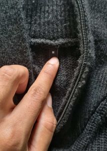 Men's Black Quarter Zip Sweater