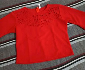 Bright Red Stretchable Top
