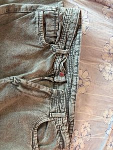 Grey Cargo Jeans - Wide Leg