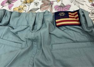 Casual Teal Green Pants adjustable waist