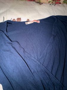 Navy Blue V-Neck Maxi Dress