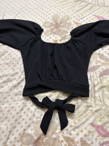 Chic Black Off-Shoulder Crop Top