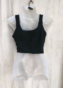 51810. Black &amp; Red "PRETTY" Crop Top