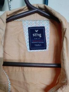 Men's Peach Long Sleeve Casual Shirt