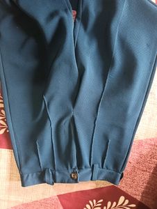 Stylish Teal Wide-Leg Trousers