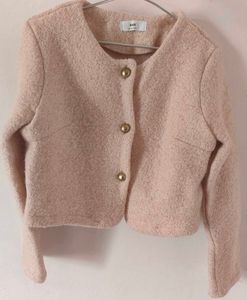 Chic Pink Tweed Cropped Blazer by BABI 🌸🩷