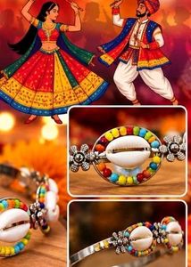 Boho Garba Hair Band with Shells