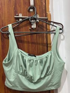 Shein Mint Green Ruched Crop Top