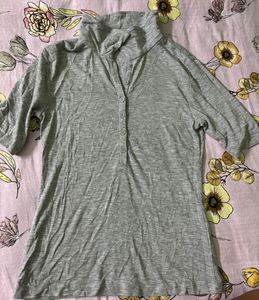 H&amp;M Grey Jersey Polo Shirt