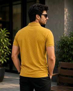Men's Mustard Polo T-Shirt 👕