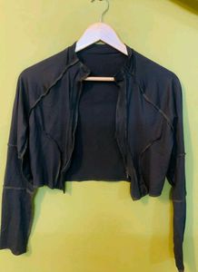 Dark Olive Cropped Bolero Jacket