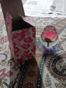 Glass Rose Showpiece with Box